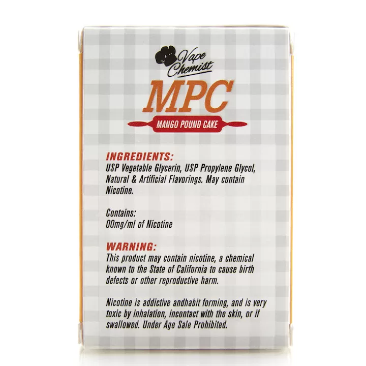 Mango Pound Cake by Vape Chemist 30ml Bottle E Liquid - Image 3