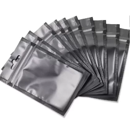 Mylar Bags | 28g Capacity, Matte Black/ClearWindow (50pcs)