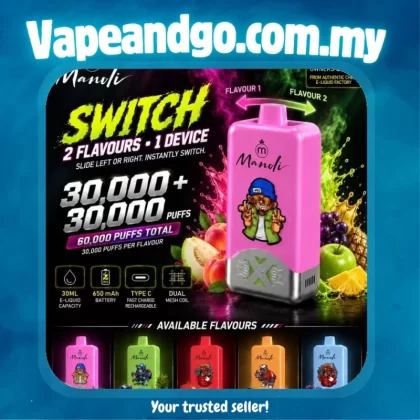 Manoli Switch 60k Disposable (2 Flavors In 1 Device) Genuine Stock