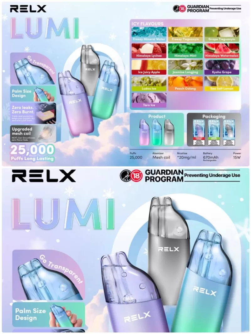 RELX Lumi 25K Disposable Genuine Stock - Image 2