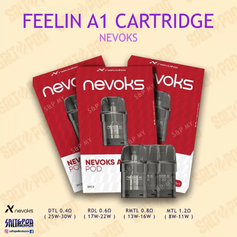 Nevoks A1 Pod 3ml Cartridge (3 Pcs Pack) – 0.4Ω | 0.6Ω | 0.8Ω - Image 2