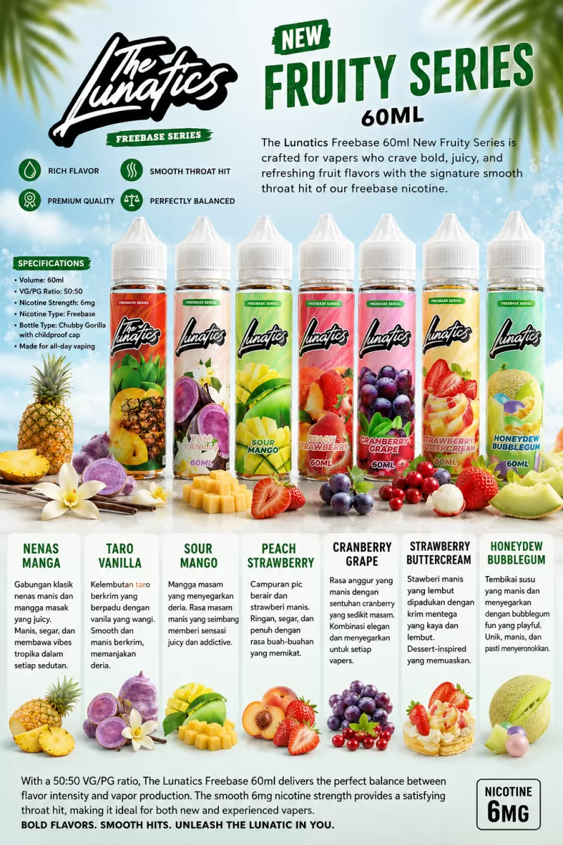 The Lunatics Freebase 60ml Series Genuine Stock - Image 2
