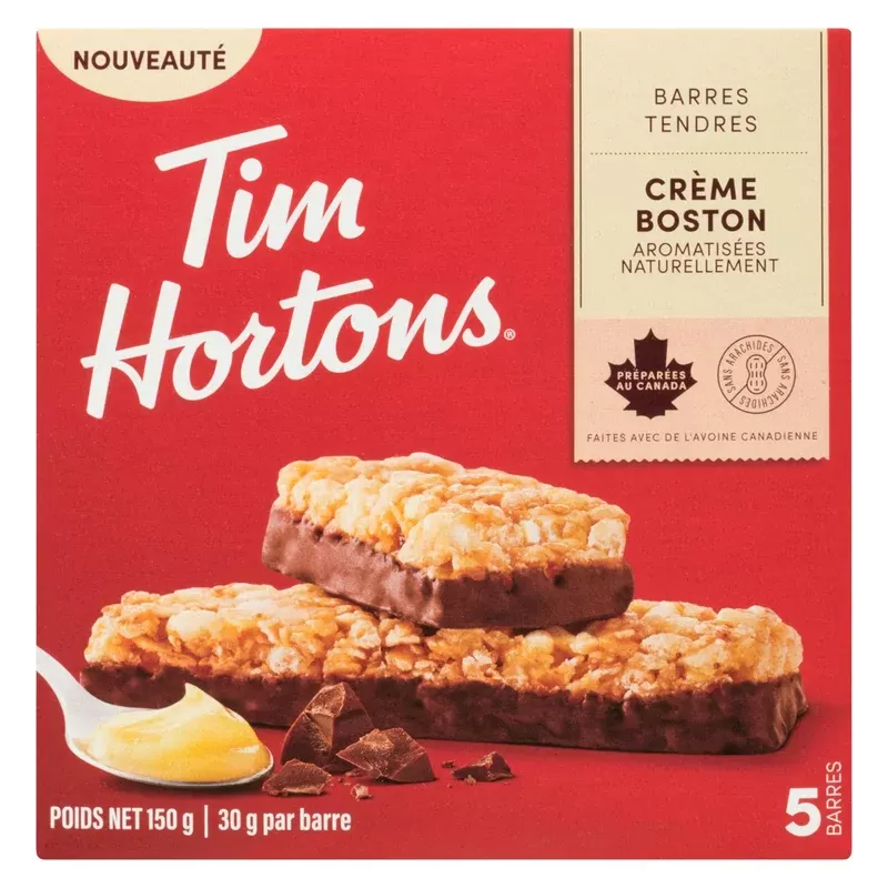 Barres tendres granola Tim Hortons, crème Boston, emb. 5, 150 g