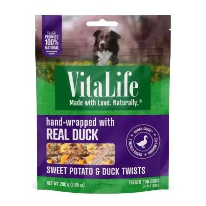 Gâteries pour chien torsadées aux patates douces et au canard Vitalife
