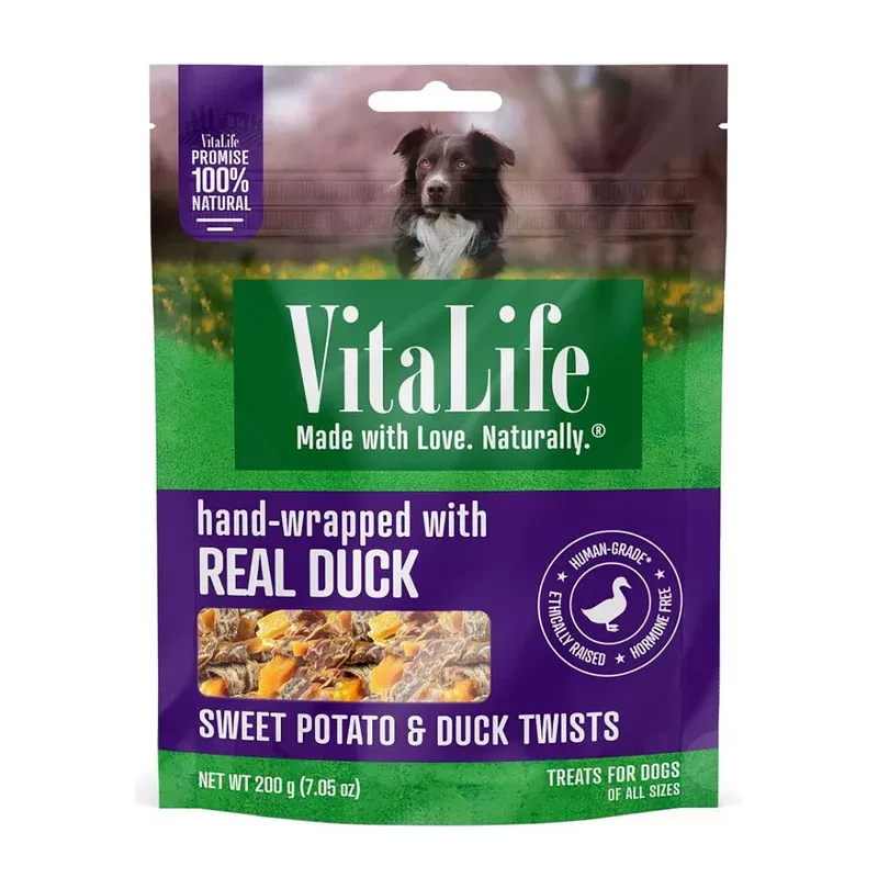 Gâteries pour chien torsadées aux patates douces et au canard Vitalife