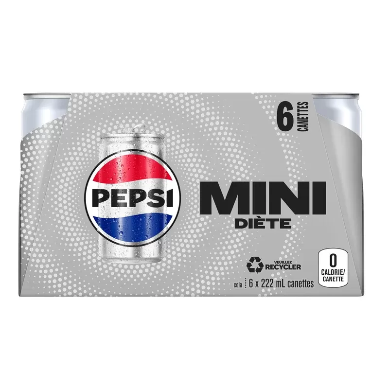 Boissons gazeuses Pepsi diète en canettes petit format | emb. de 6