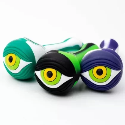 Pipe à main en silicone EYE avec bol en verre
