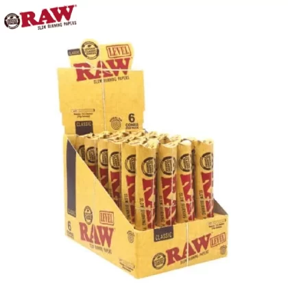 Conos preenrollados de nivel clásico Raw, 6 unidades por paquete
