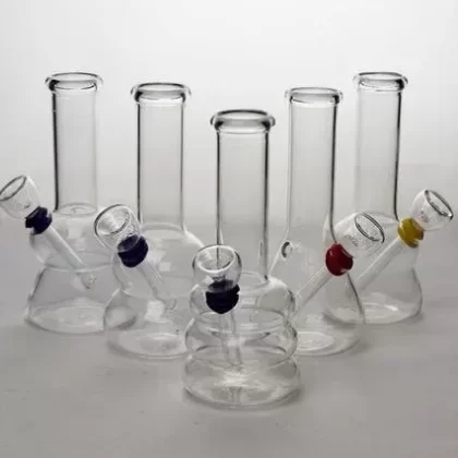 Bang à eau en verre transparent de 6″
