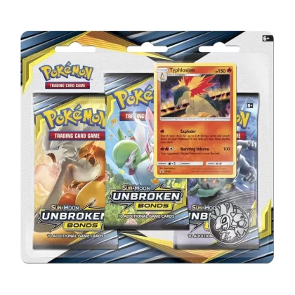 Pokémon TCG: Sun & Moon: Unbroken Bonds – 3-Pack Blister (Typhlosion)