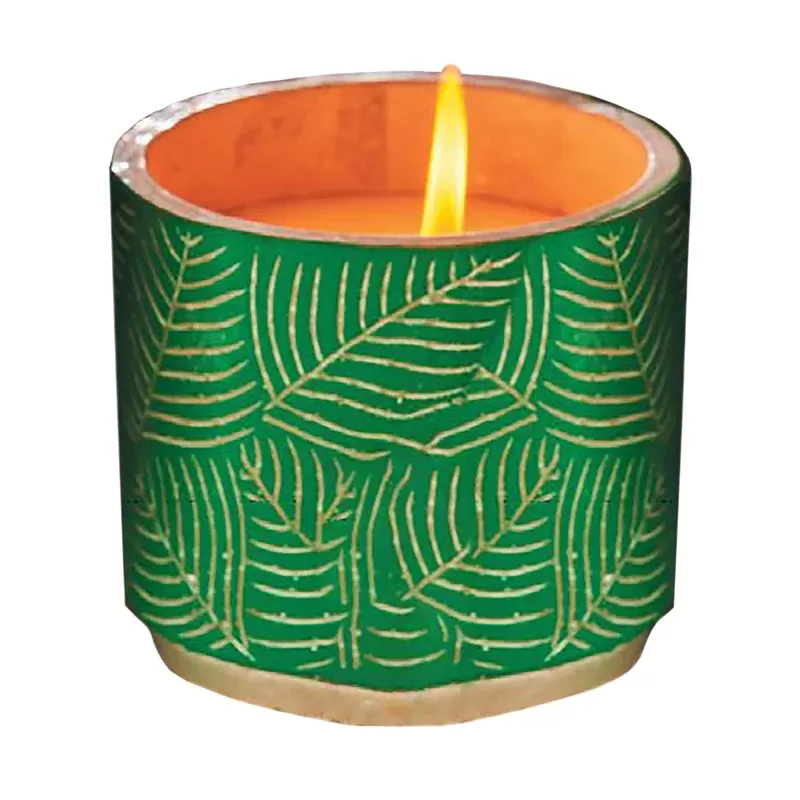 Bougie à la citronnelle dans un pot façon feuille Giant Value