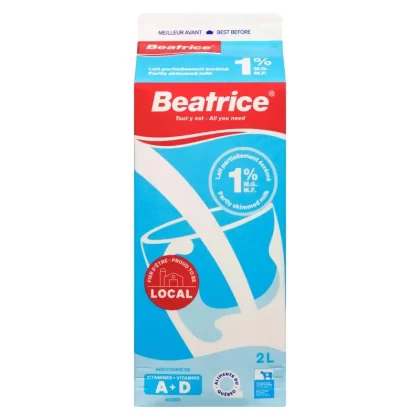 Beatrice Frais Lait Partiellement écrémé 1% M.G., 2-L