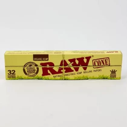 Cône pré-roulé biologique RAW taille King – 32/paquet