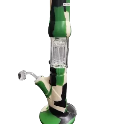 Silicone Water Pipe Chamber Glass IN The Middel 18In