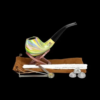 Pulsar Shire Pipes Bent Brandy Rainbow Tobacco Pipe