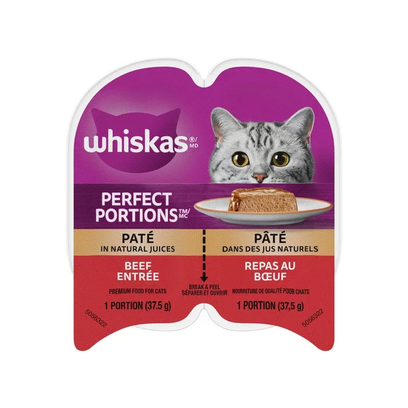 Nourriture humide pour chats adultes WHISKAS PERFECT PORTIONS pâté