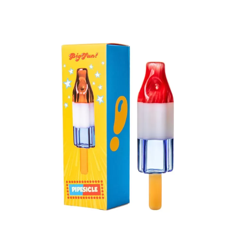 BigFun Pipesicle Glass Hand Pipe – 6-Inch Bomb Pop Popsicle Design - Image 3