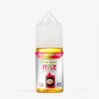 Pod Juice X Raz Salt Strawberry Lolly 30mL Vape Juice