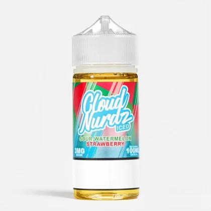 Cloud Nurdz Iced Sour Watermelon Strawberry 100mL Vape Juice
