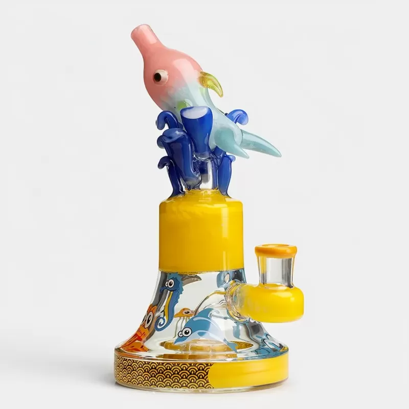 Lookah 9″ Cool Ocean World Artistic Dab Rig, Showerhead Perc