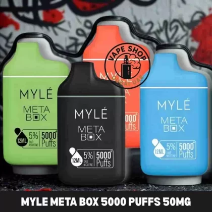 Myle Meta Box 5%(50mg) nicotine 5000 Puffs Disposable Vape in Dubai