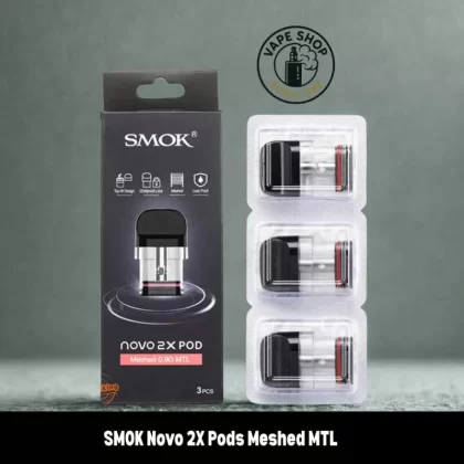 SMOK Novo 2X Pods Meshed MTL 0.8ohm & 0.9ohm Replacement Pods in Dubai