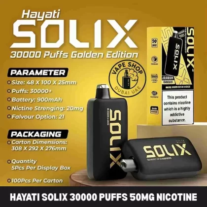 Hayati Solix 30000 Puffs 50MG Nicotine Disposable Vape In Dubai