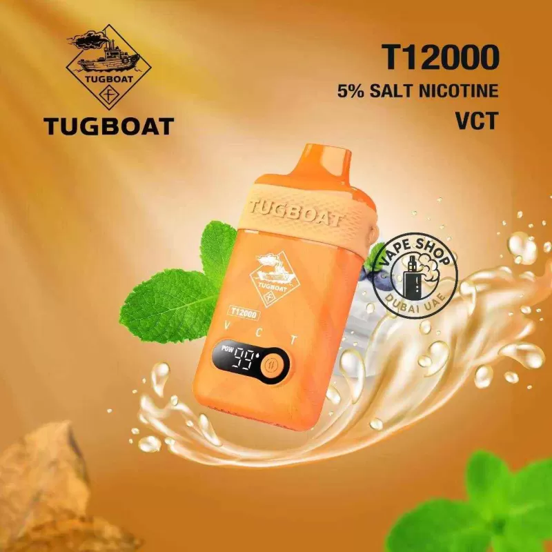 Tugboat T12000 puffs 50 MG rechargeable vape in Dubai uae - Image 3