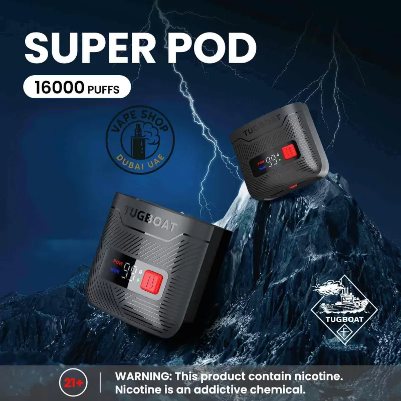 Tugboat Super 16000 puffs battery pack 550mAh In Dubai