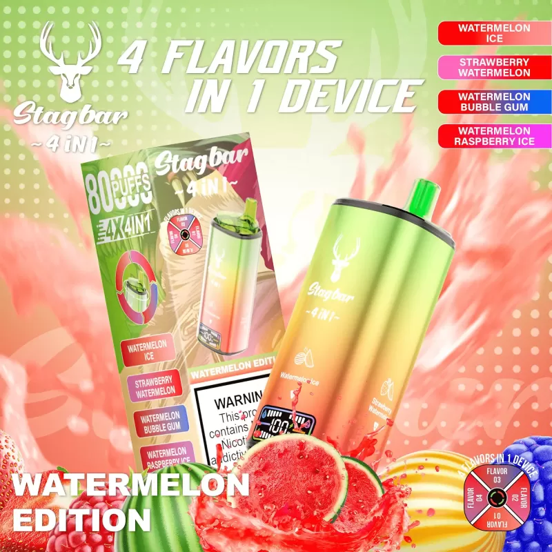 STAG BAR 4 In 1 80000 – 80K Puffs 4 × 18ml LED display Disposable Vape - Image 2