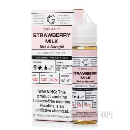 Glas Basix Strawberry Milk Vape e-Liquid 60mL