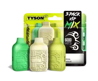 Tyson 2.0 Lightweight Disposable Vape 6000 Puffs 50mg (12mL 3-Pack)