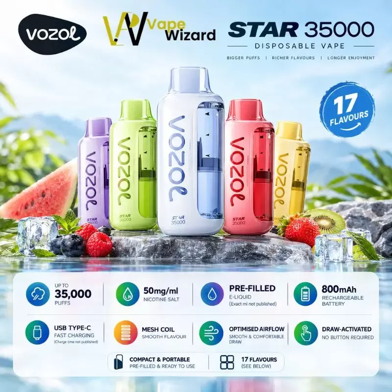 Vozol Star 35000 Puffs 50mg Nicotine Disposable Vape