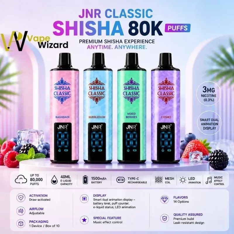 JNR Shisha Classic 80000 Puffs Disposable Vape 3mg in the UAE