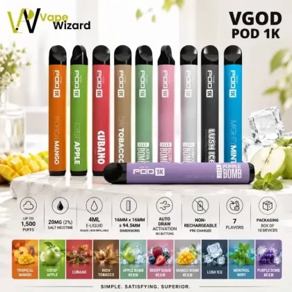 VGOD Pod 1K 1500 Puffs 20mg Nicotine Disposable Vape