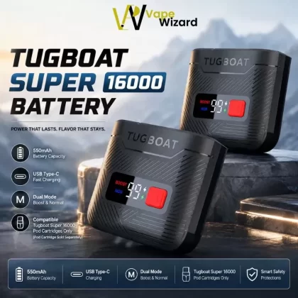 Tugboat Super 16000 Battery 550mAh Type-C Rechargeable Mod