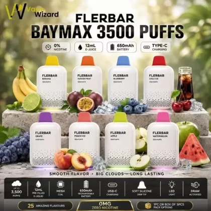 Flerbar Baymax 3500 Puffs 0mg Disposable Vape