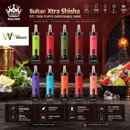 Sultan Xtra Shisha DTL 100K Puffs Disposable Vape