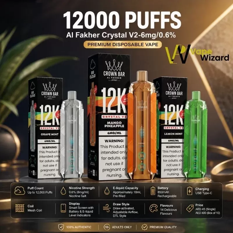 Al Fakher Crown Bar 12K Crystal V2 Disposable Vape
