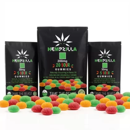 HempZilla CBD Gummies 200mg 20uds Sin THC Espectro Completo