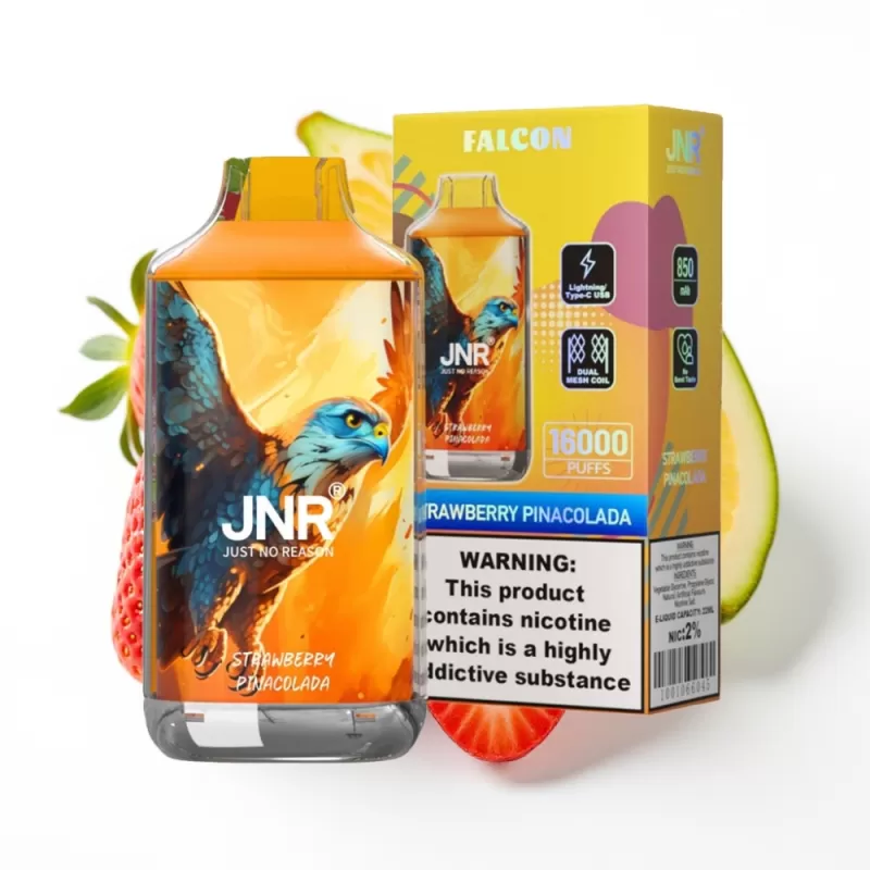 JNR Falcon 16000 Puffs Fresa Piña Colada 22ml Dual Mesh LED - Image 2
