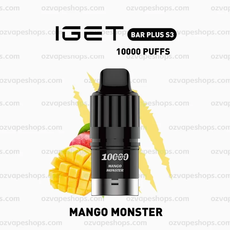 IGET Bar Plus S3 Pod – Mango Monster