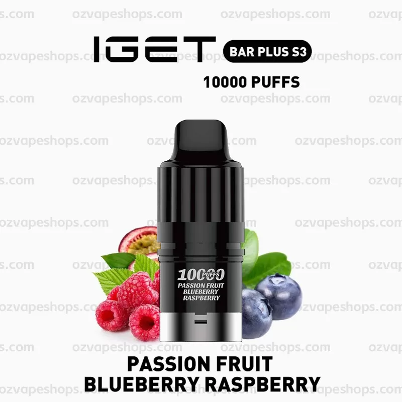 IGET Bar Plus S3 Pod – Passion Fruit Blueberry Raspberry