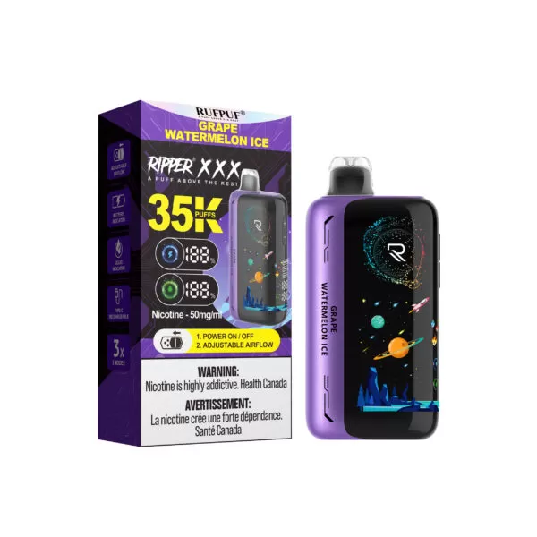 RufPuf Ripper XXX 35K Puffs Disposable Vape 50mg – Grape Watermelon