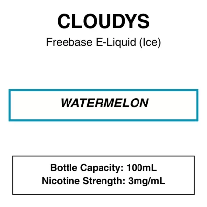 Watermelon – Cloudys Premium E- Liquid Freebase – 100mL