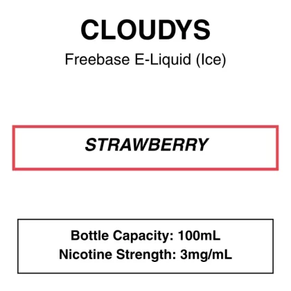 Strawberry – Cloudys Premium E- Liquid Freebase – 100mL