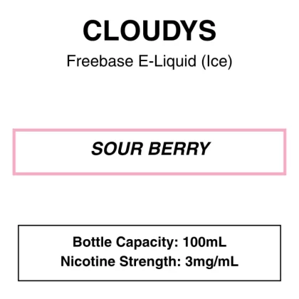 Sour Berry – Cloudys Premium E- Liquid Freebase – 100mL