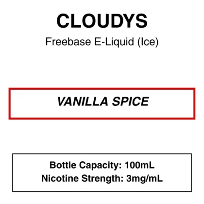 Vanilla Spice – Cloudys Premium E- Liquid Freebase – 100mL