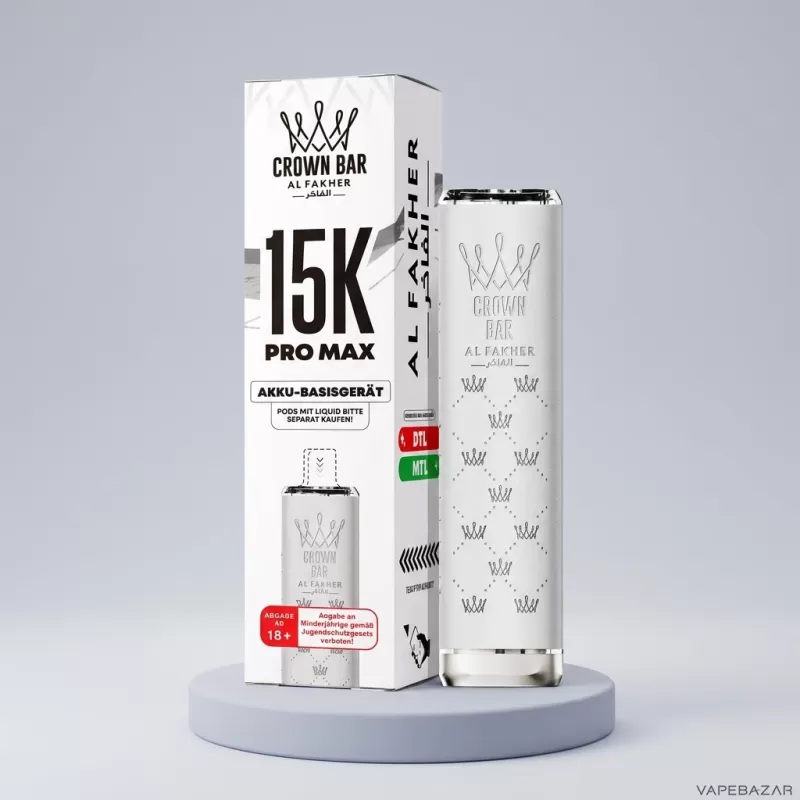 Al Fakher Crown Bar 15K Pro Max Basisgerät – Weiß