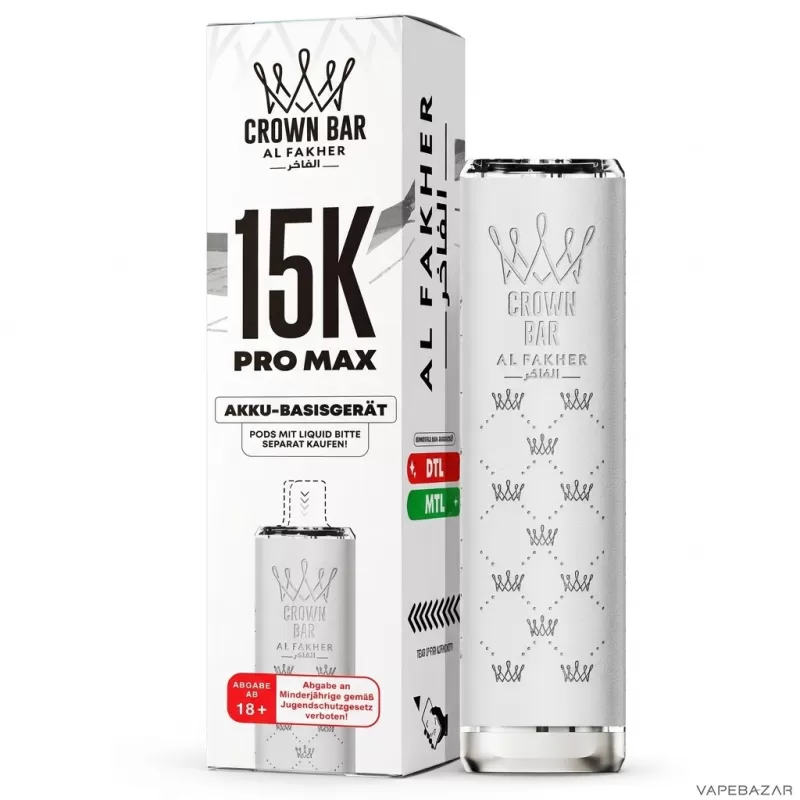 Al Fakher Crown Bar 15K Pro Max Basisgerät – Weiß - Image 3